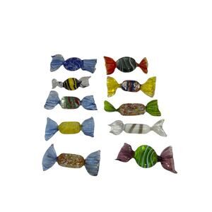 Colorful Vintage Murano Glass Candy Pieces Lot of 10 Hard Candy Art Decor